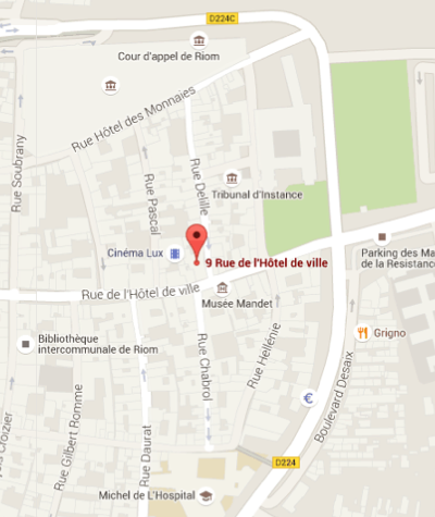 9 rue de l'Hôtel de ville 63200 Riom